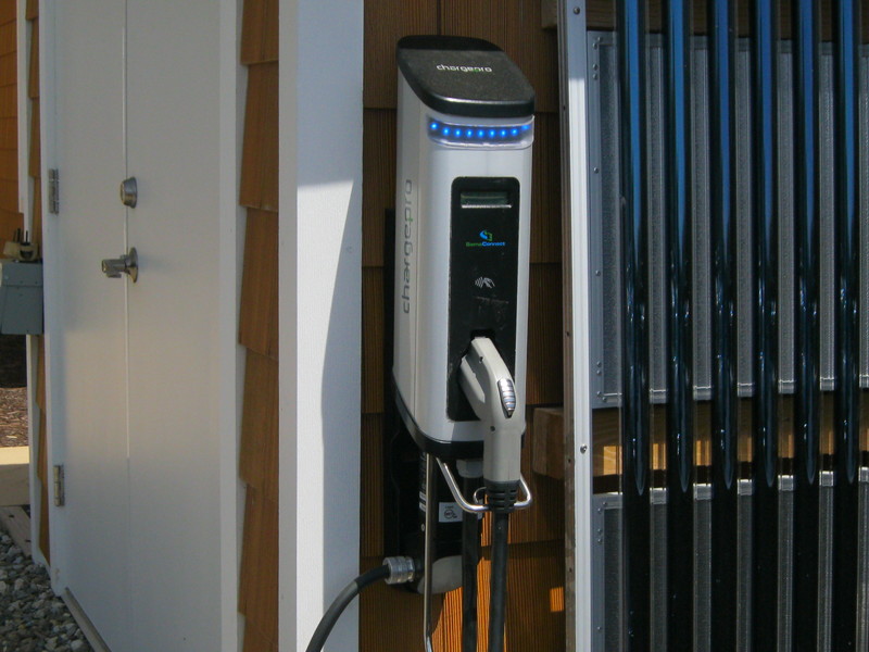An example of an electric vehicle charging station at a private residence on Sussex Street in Rehoboth Beach. The University of Delaware and Department of Natural Resources and Environmental Control have proposed a plan to install public charging stations at locations throughout the state, including in Rehoboth. BY RYAN MAVITY